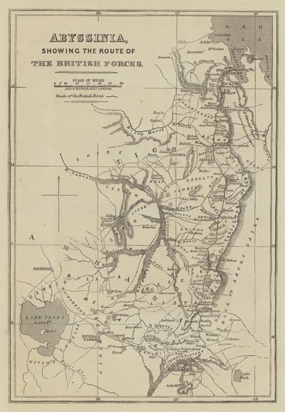 Abyssinia, Showing the Route of the British Forces by John Dower